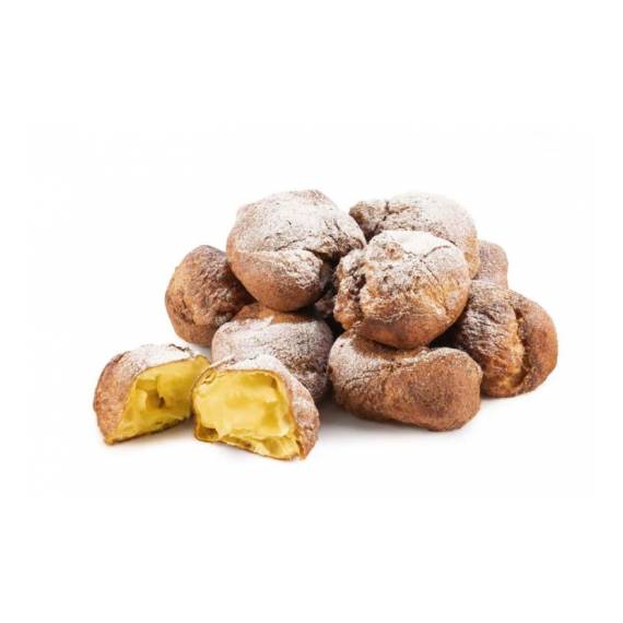Frittelle grandi ripiene con zabaione Frittelle grandi ripiene con zabaione