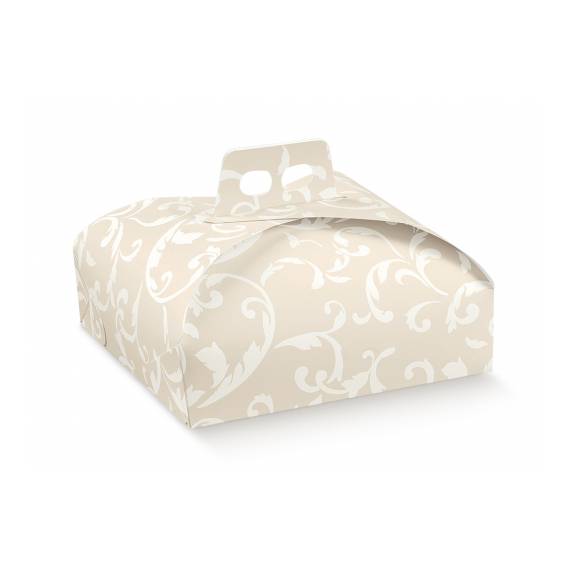 Scatole porta torta bianco ramage 19x19cm Scatole porta torta bianco ramage 19x19cm