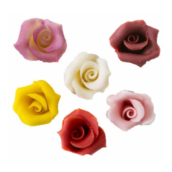 Rose in marzapane piccole assortite