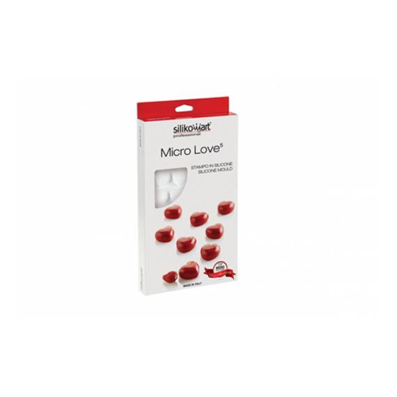 Stampi cuore "micro love 5" in silicone teglia 35pz