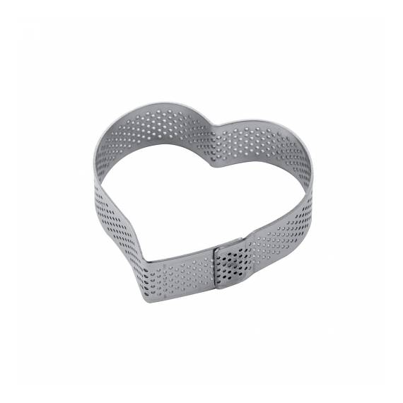 Fascia inox microforata a forma di cuore 7.6x7.1 cm h 2cm