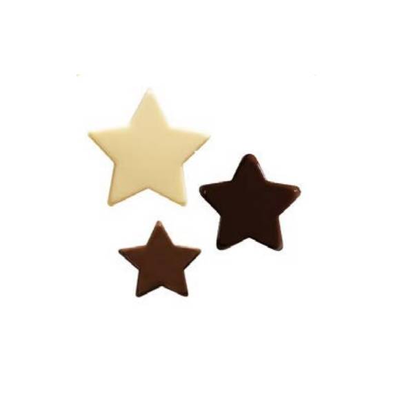 Stelle assortite ai 3 cioccolati da decorazione