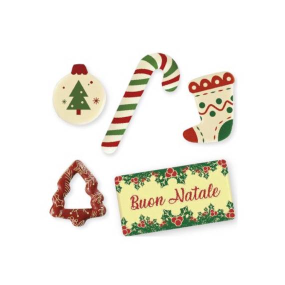 Kit decorazioni natale assortite in cioccolato bianco