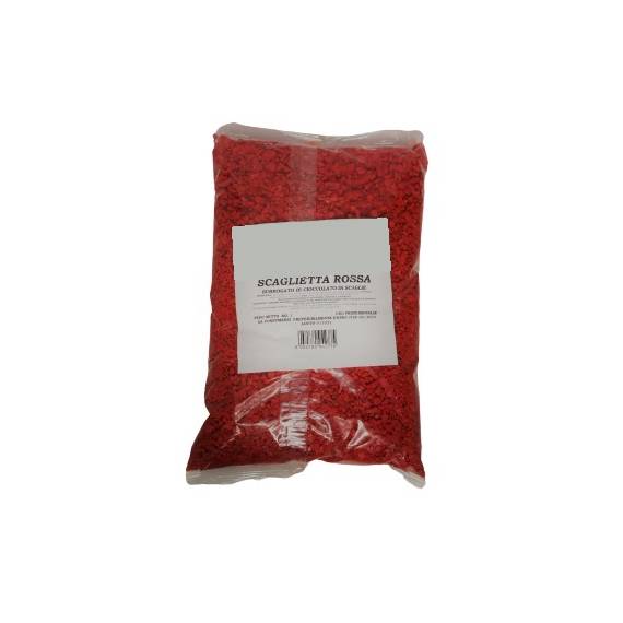 Scagliette rosse di surrogato di cioccolato