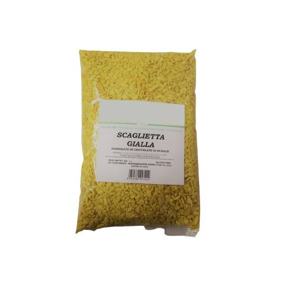 Scagliette gialle di surrogato di cioccolato